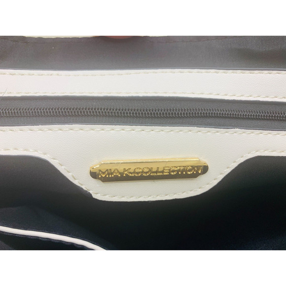 Mia K Collection Brown and Light Beige Tote Bag with Detachable Shoulder Strap - Picture 6 of 11